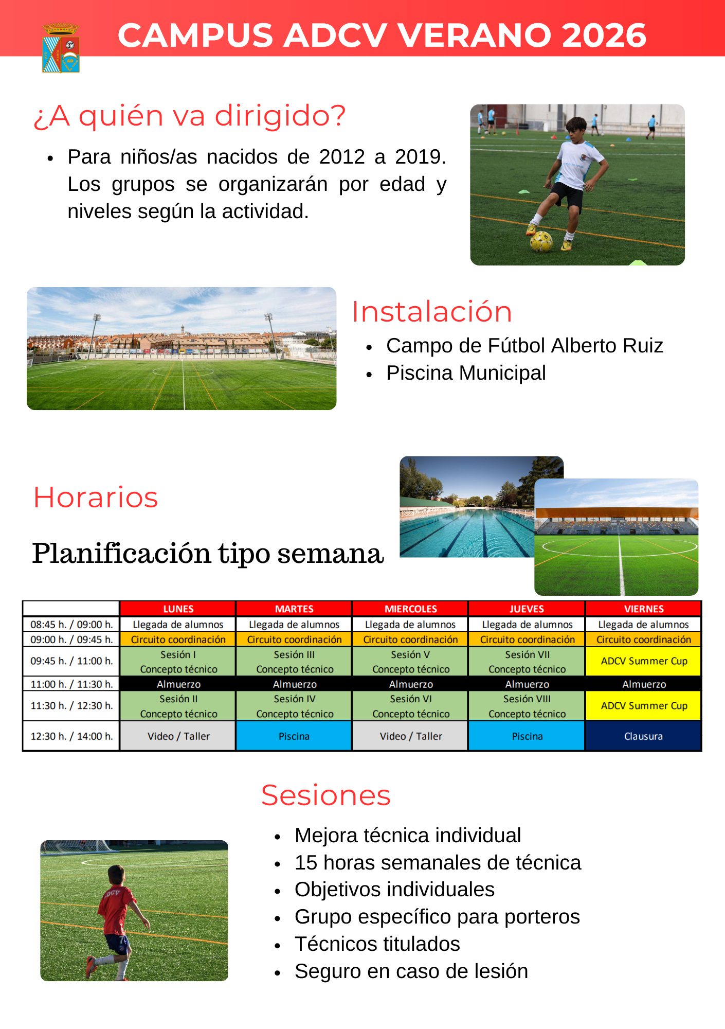 Campus ADCV - Edades y actividades